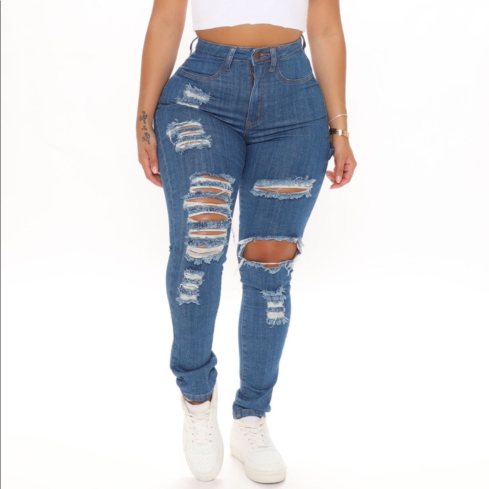 Fashion Nova Distress Jeans